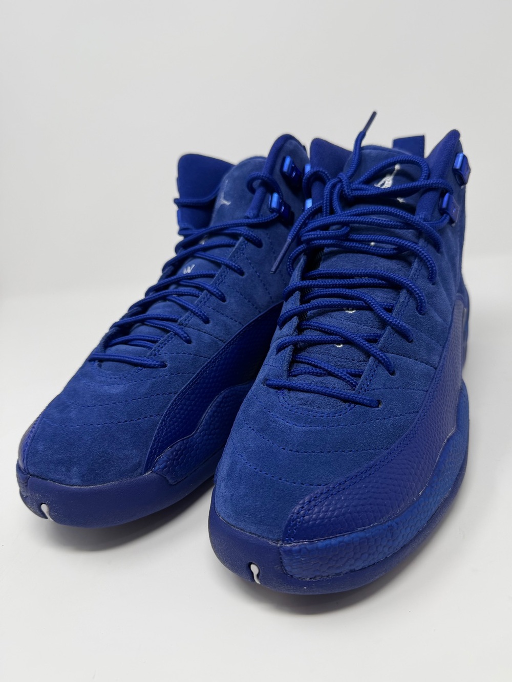 Jordan 12 Kids Blue Suede Basketball Sneakers Sz.7y